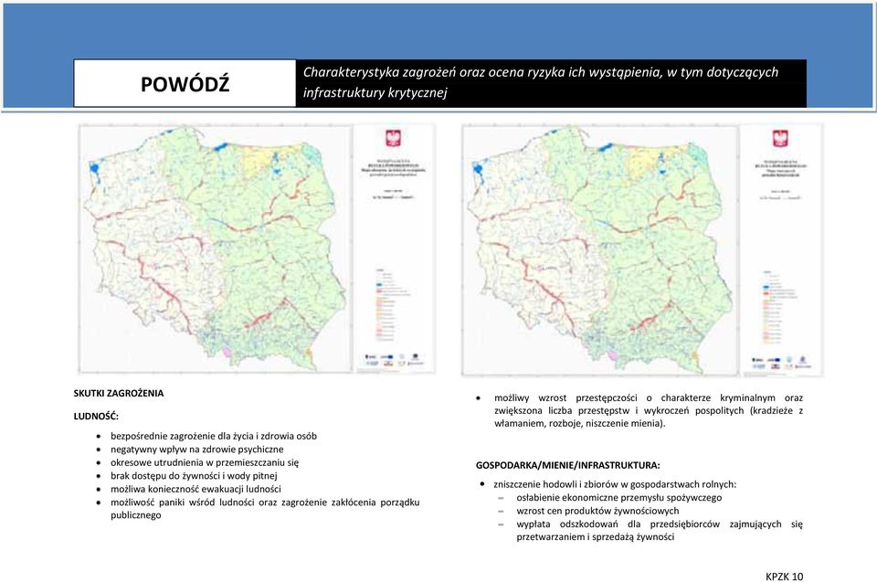 zakłócenia porządku publicznego możliwy wzrost przestępczości o charakterze kryminalnym oraz zwiększona liczba przestępstw i wykroczeń pospolitych (kradzieże z włamaniem, rozboje, niszczenie mienia).