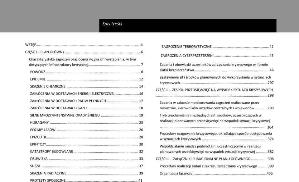 .. 23 POŻARY LASÓW... 26 EPIZOOTIE... 28 EPIFITOZY... 30 KATASTROFY BUDOWLANE... 32 OSUWISKA... 33 SUSZA... 37 SKAŻENIA RADIACYJNE... 39 PROTESTY SPOŁECZNE 41 ZAGROŻENIE TERRORYSTYCZNE.