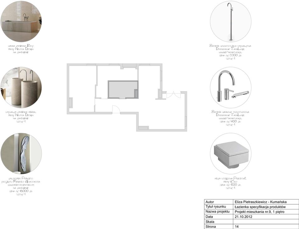 5300 zł umywalka kamienna minimal firmy Neutra Design na zamówienie Bateria wannowa trzyotworowa Dornbracht Tara.Logic www.