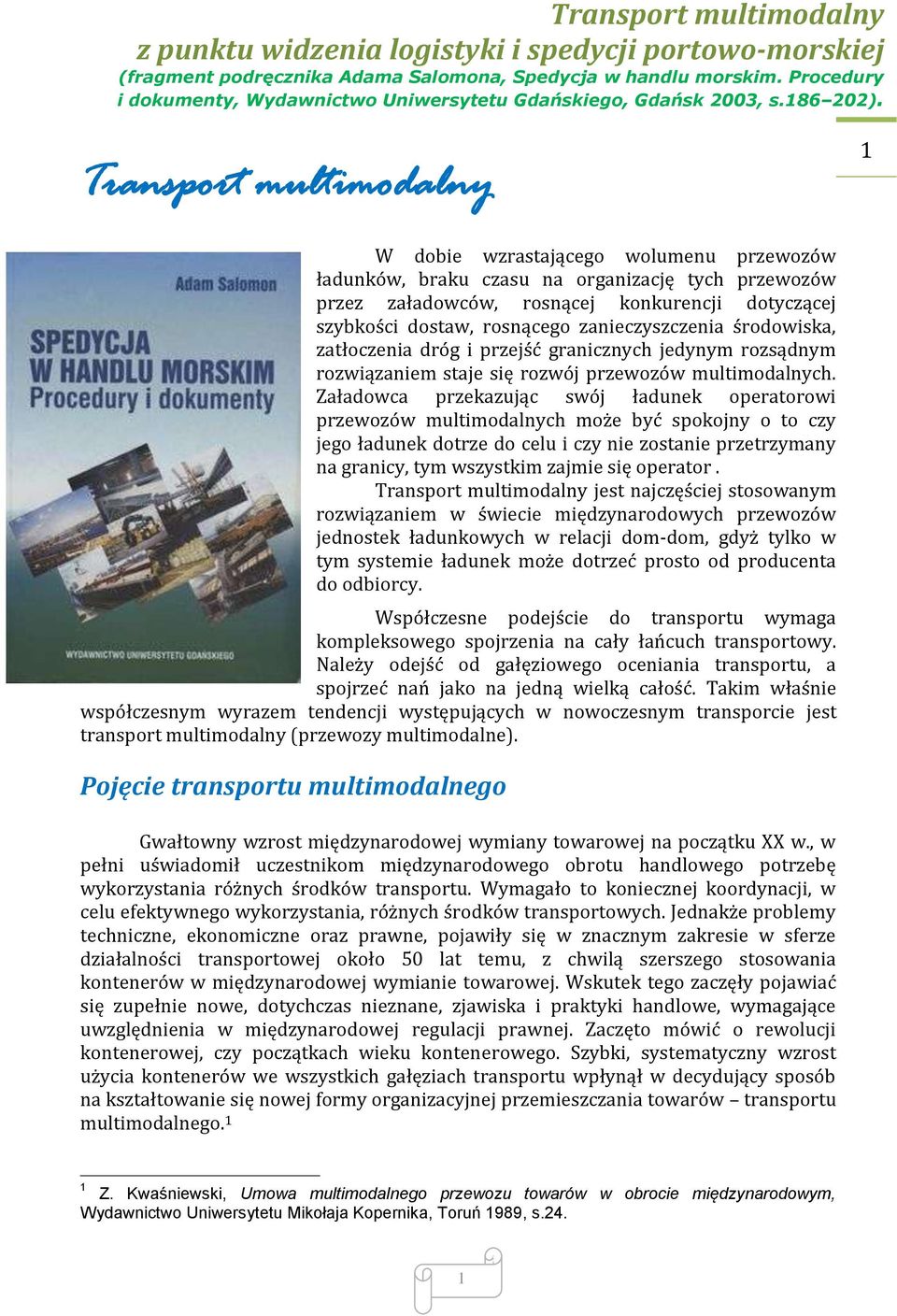 Załadowca przekazując swój ładunek operatorowi przewozów multimodalnych może być spokojny o to czy jego ładunek dotrze do celu i czy nie zostanie przetrzymany na granicy, tym wszystkim zajmie się