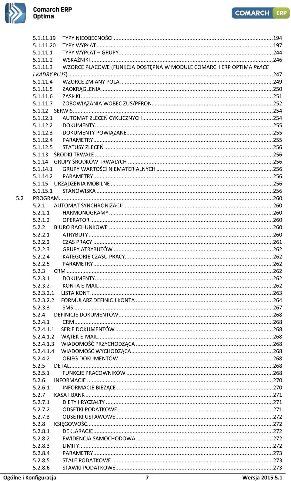 .. 254 5.1.12.2 DOKUMENTY... 255 5.1.12.3 DOKUMENTY POWIĄZANE... 255 5.1.12.4 PARAMETRY... 255 5.1.12.5 STATUSY ZLECEŃ... 256 5.1.13 ŚRODKI TRWAŁE... 256 5.1.14 GRUPY ŚRODKÓW TRWAŁYCH... 256 5.1.14.1 GRUPY WARTOŚCI NIEMATERIALNYCH.