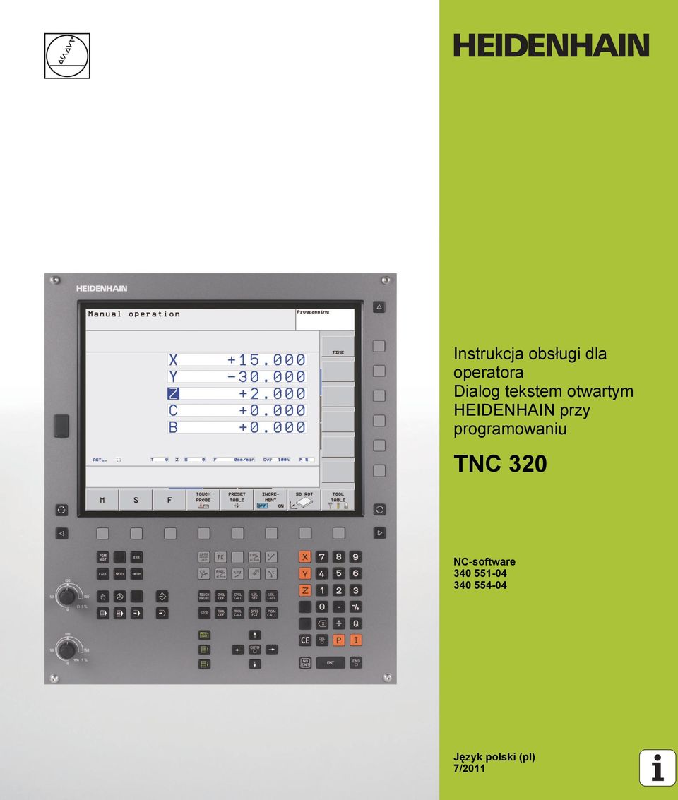 przy programowaniu TNC 320 NC-software