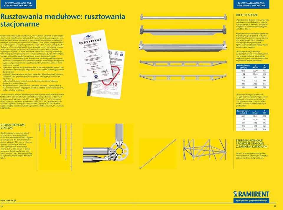 Firma Layher wychodząc naprzeciw oczekiwaniom i potrzebom, szczególnie w wybudowach przemysłowych, energetyce, przemyśle rozrywkowym dopracowała do perfekcji swój system, którego elementami