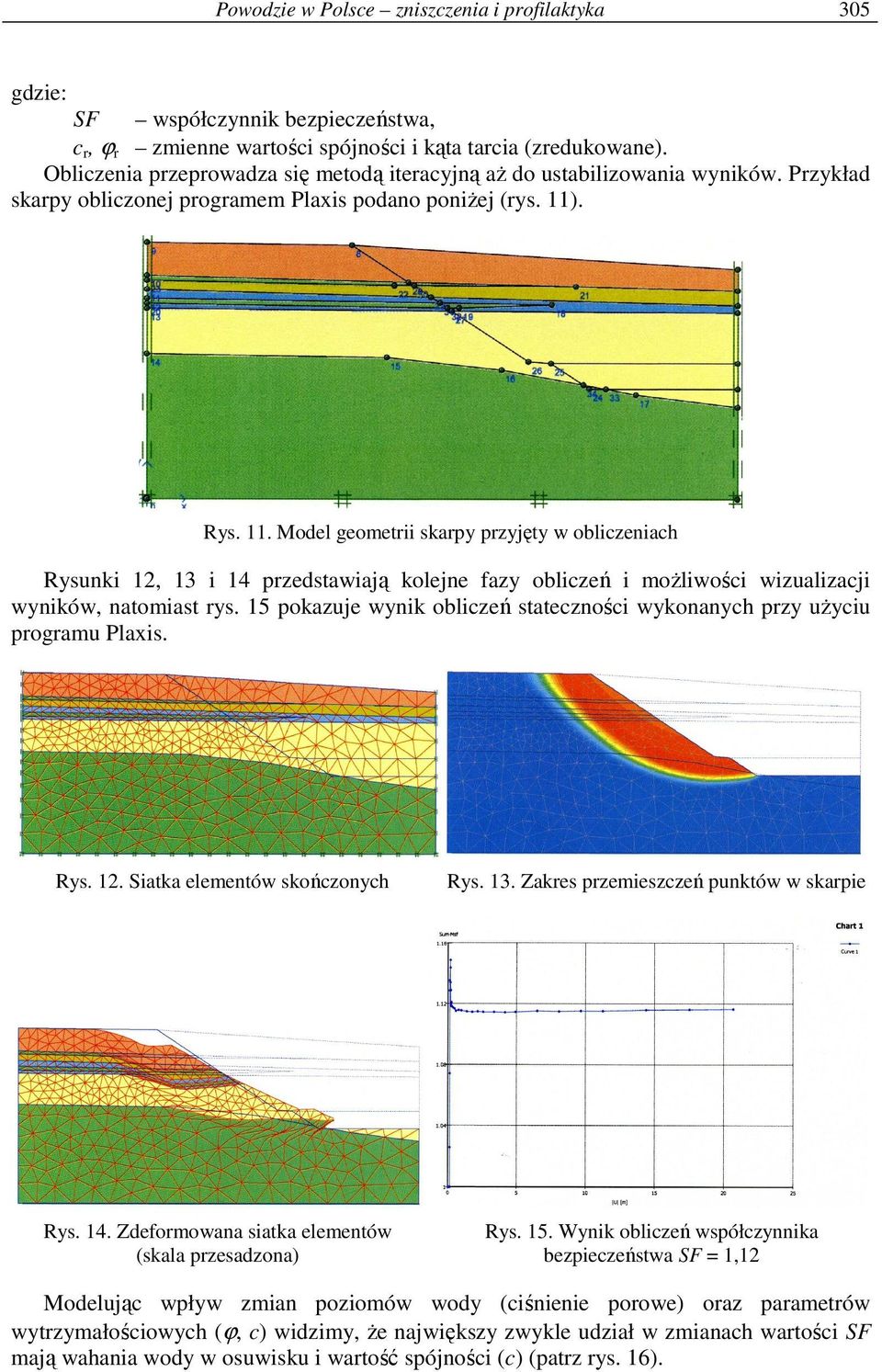 . Rys. 11. Model geometrii skarpy przyjęty w obliczeniach Rysunki 12, 13 i 14 przedstawiają kolejne fazy obliczeń i moŝliwości wizualizacji wyników, natomiast rys.