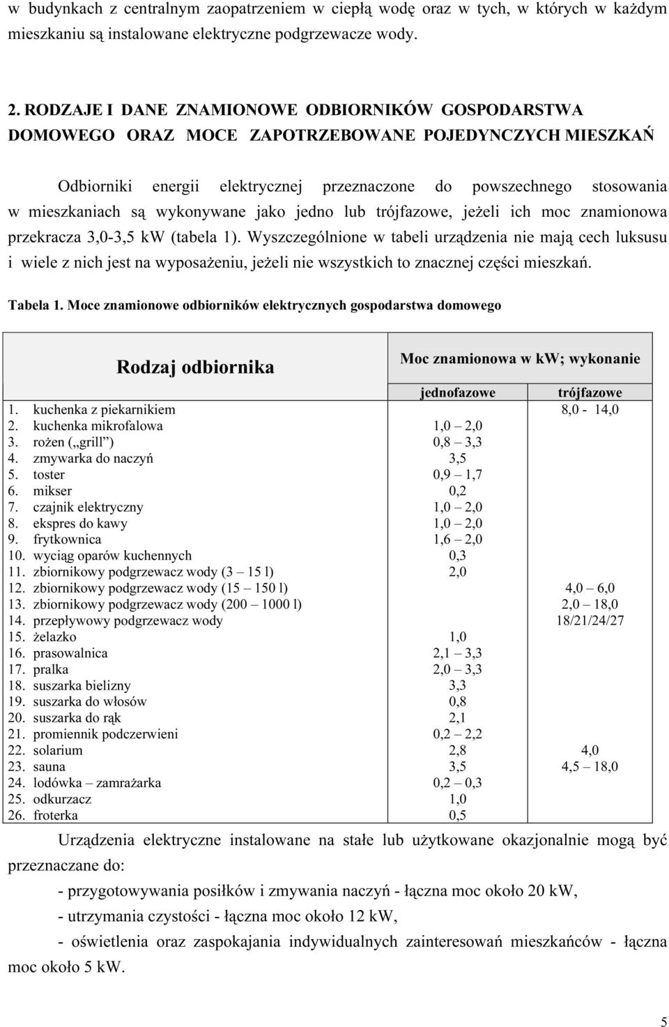 wykonywane jako jedno lub trójfazowe, jeżeli ich moc znamionowa przekracza 3,0-3,5 kw (tabela ).