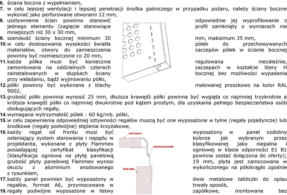 szerokość ściany bocznej minimum 30 mm, maksimum 35 mm, 10.