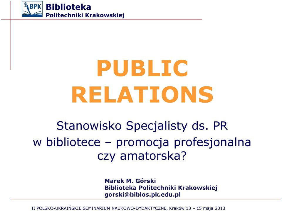 PR w bibliotece promocja