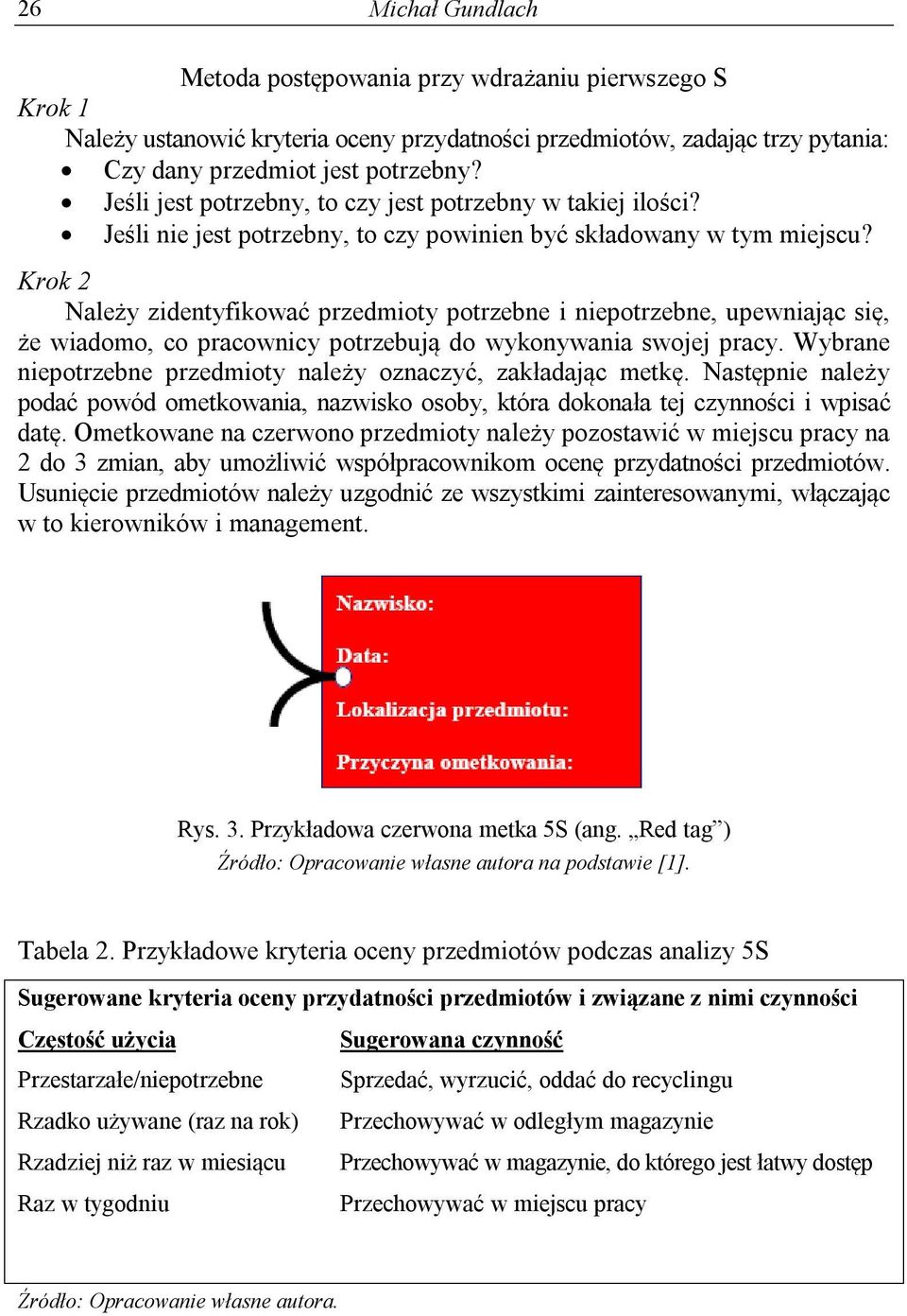 Krok 2 Należy zidentyfikować przedmioty potrzebne i niepotrzebne, upewniając się, że wiadomo, co pracownicy potrzebują do wykonywania swojej pracy.