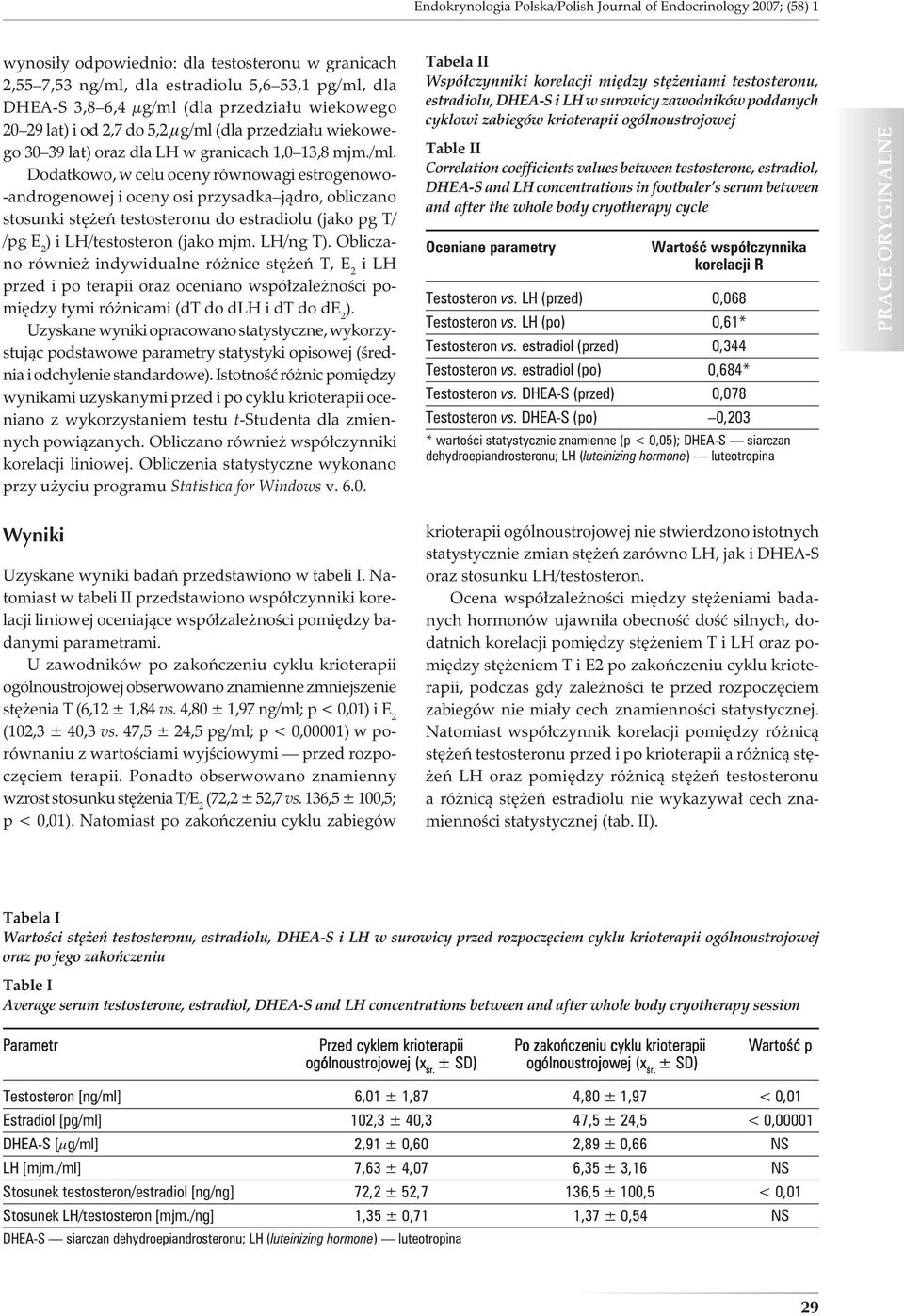 (dla przedziału wiekowego 30 39 lat) oraz dla LH w granicach 1,0 13,8 mjm./ml.