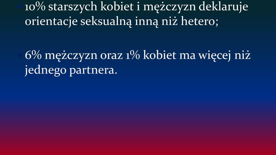 inną niż hetero; 6% mężczyzn oraz