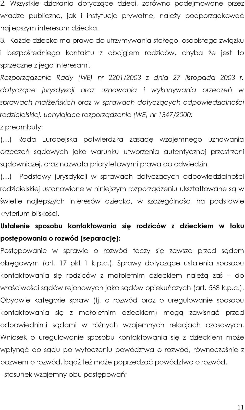 Rozporządzenie Rady (WE) nr 2201/2003 z dnia 27 listopada 2003 r.