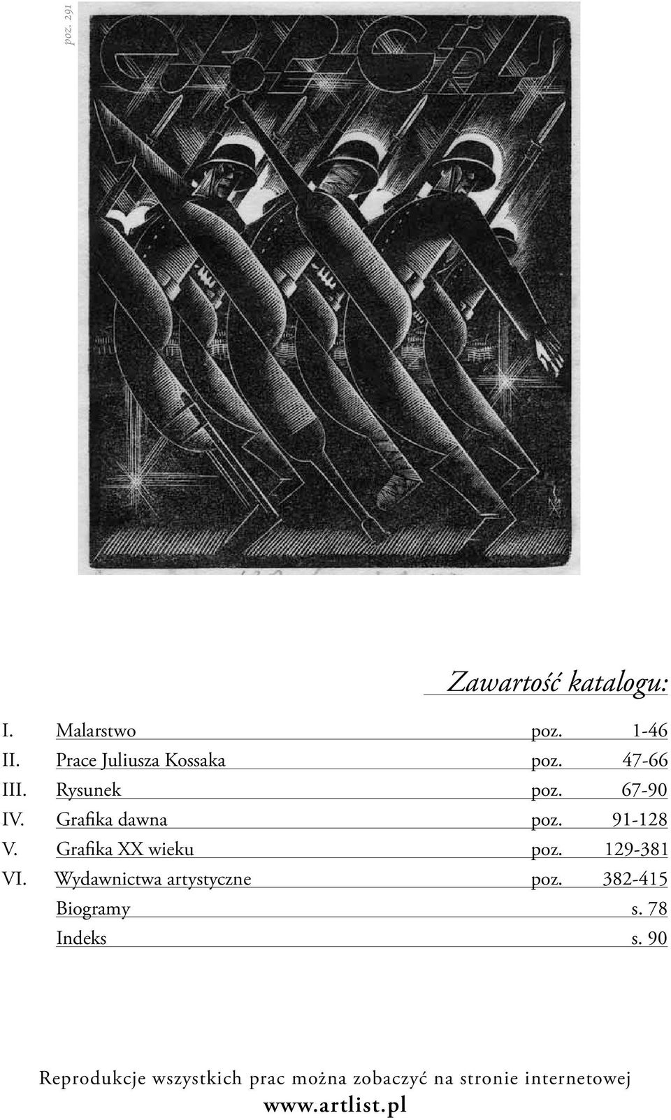 91-128 Grafika XX wieku poz. 129-381 Wydawnictwa artystyczne poz.