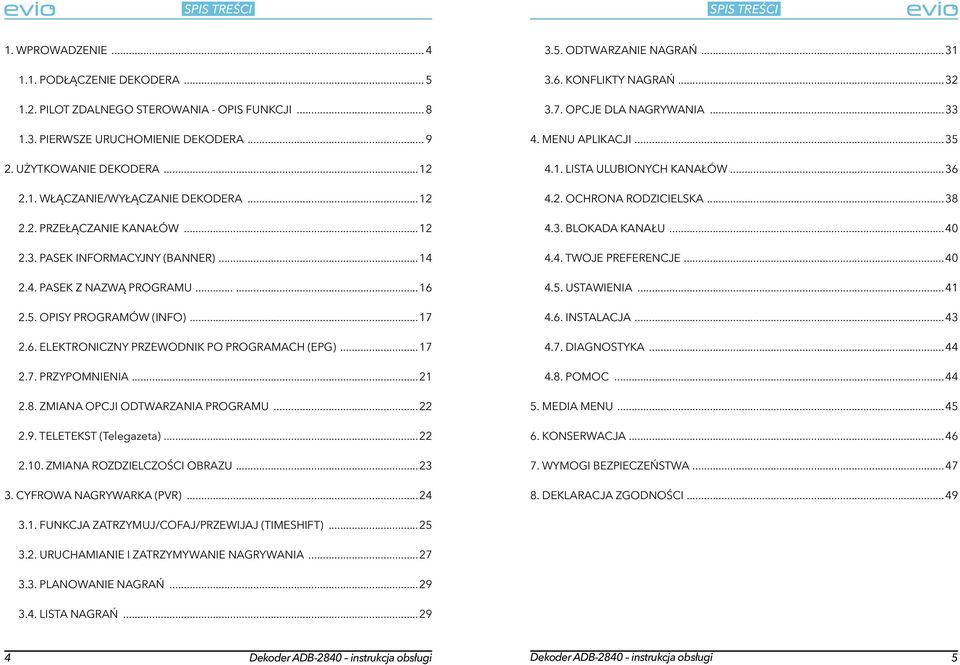 ..17 2.7. PRZYPOMNIENIA...21 2.8. ZMIANA OPCJI ODTWARZANIA PROGRAMU...22 2.9. TELETEKST (Telegazeta)...22 2.10. ZMIANA ROZDZIELCZOŚCI OBRAZU...23 3. CYFROWA NAGRYWARKA (PVR)...24 3.5.