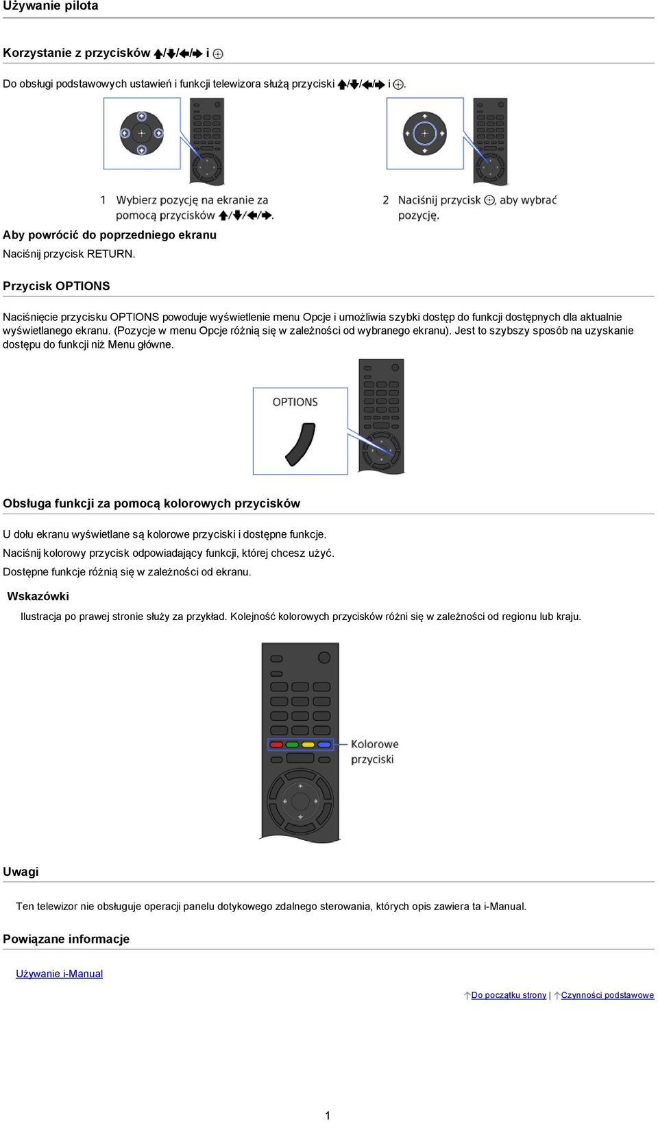 (Pozycje w menu Opcje różnią się w zależności od wybranego ekranu). Jest to szybszy sposób na uzyskanie dostępu do funkcji niż Menu główne.