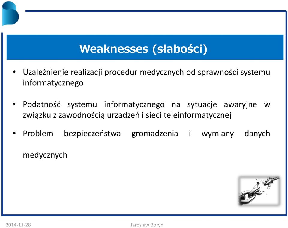 na sytuacje awaryjne w związku z zawodnością urządzeń i sieci