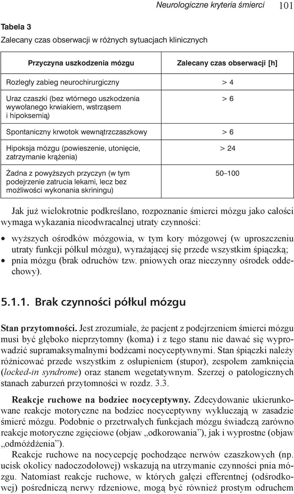 z powyższych przyczyn (w tym podejrzenie zatrucia lekami, lecz bez możliwości wykonania skriningu) > 24 50 100 Jak już wielokrotnie podkreślano, rozpoznanie śmierci mózgu jako całości wymaga