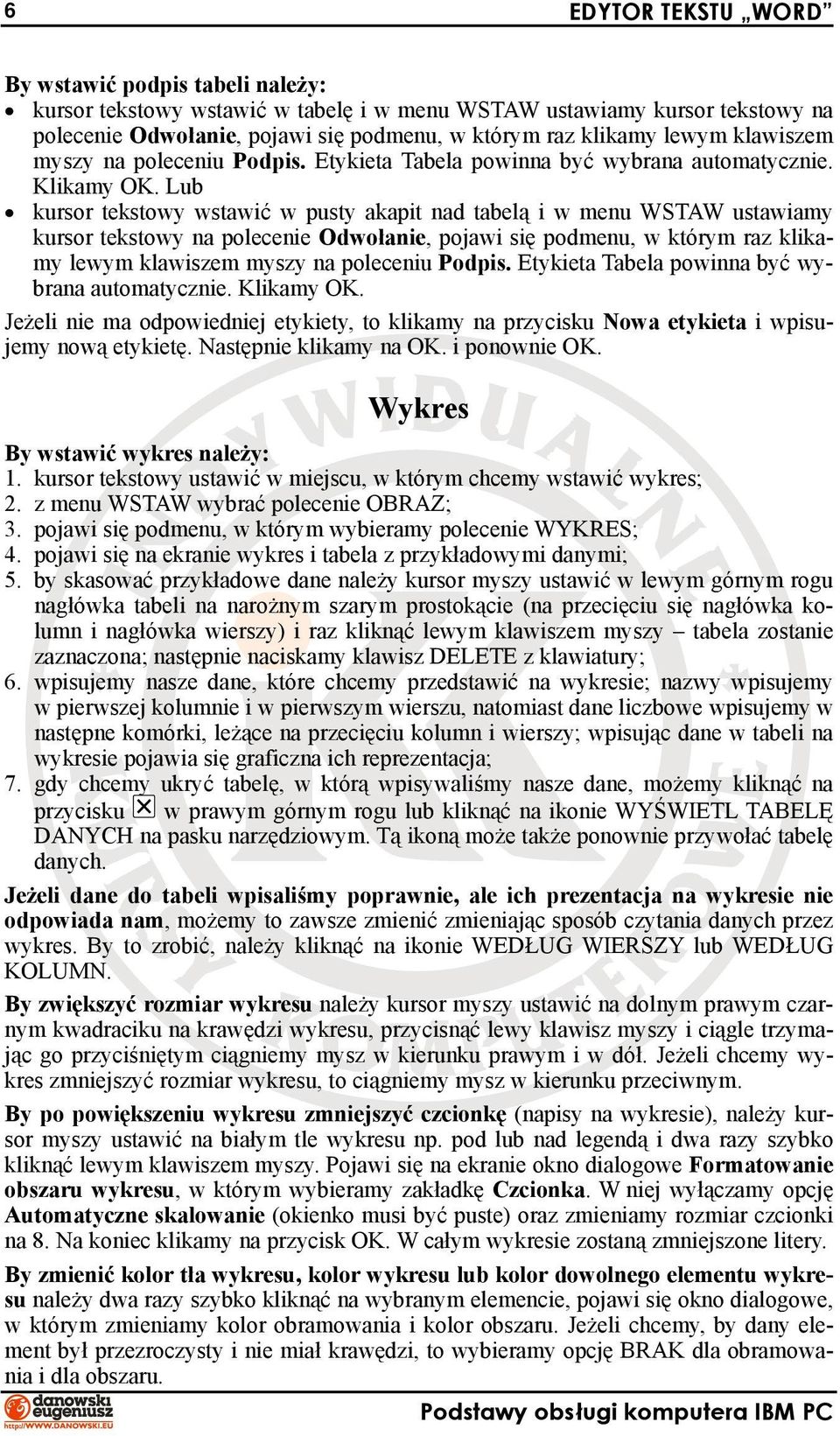 Lub kursor tekstowy wstawić w pusty akapit nad tabelą i w menu WSTAW ustawiamy kursor tekstowy na polecenie Odwołanie, pojawi się podmenu, w którym raz klikamy lewym  Jeżeli nie ma odpowiedniej