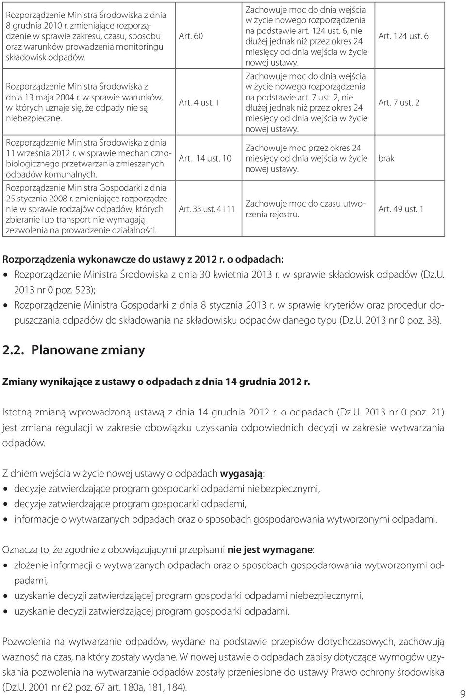 Zachowuje moc do dnia wejścia w życie nowego rozporządzenia na podstawie art. 7 ust. 2, nie dłużej jednak niż przez okres 24 miesięcy od dnia wejścia w życie nowej ustawy. Art. 124 ust.