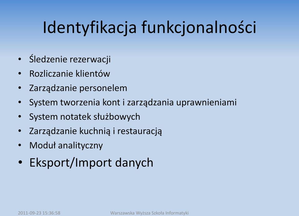 kont i zarządzania uprawnieniami System notatek służbowych