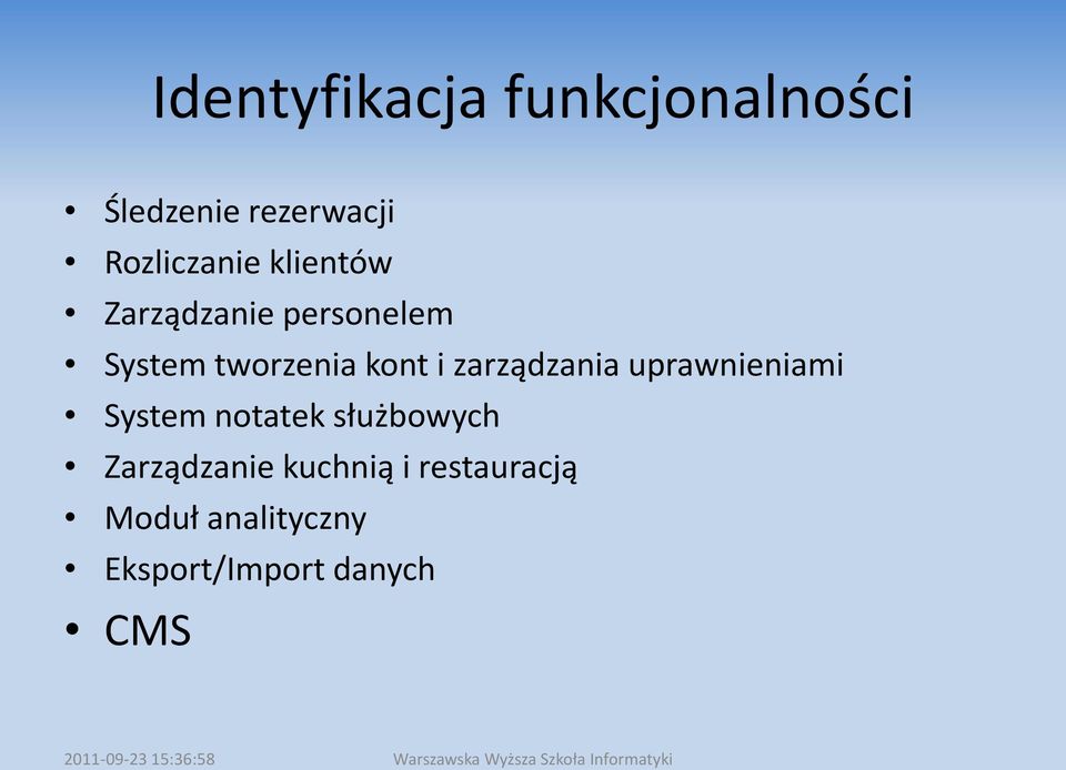 kont i zarządzania uprawnieniami System notatek służbowych