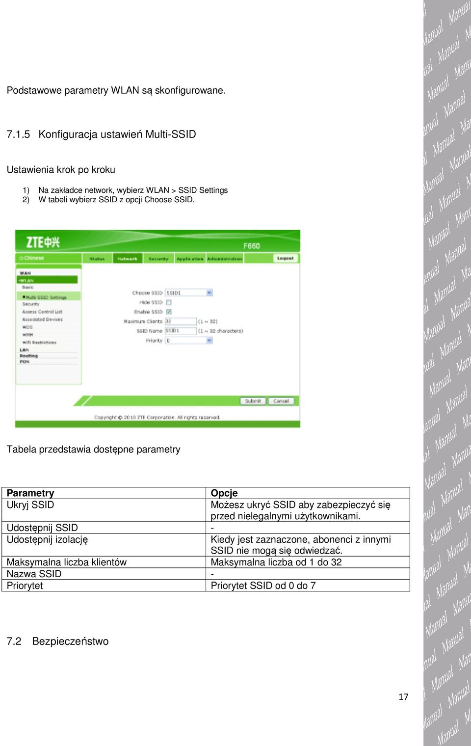 opcji Choose SSID.