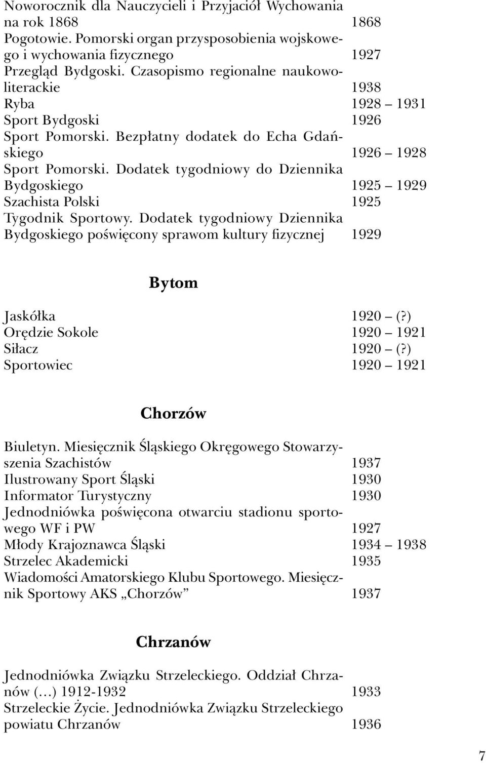 Dodatek tygodniowy do Dziennika Bydgoskiego Szachista Polski Tygodnik Sportowy.