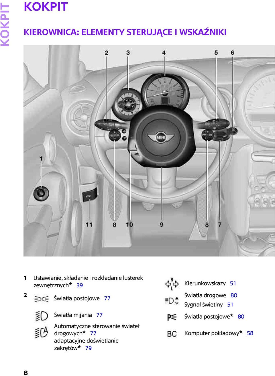 Automatyczne sterowanie świateł drogowych* 77 adaptacyjne doświetlanie zakrętów* 79