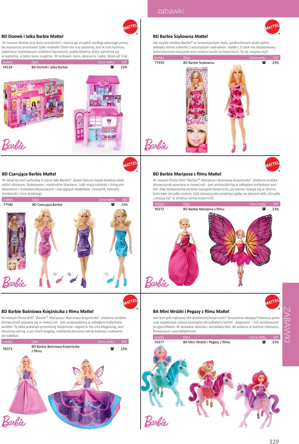 Wiek od 3 lat. Y4118 BD Domek i lalka Barbie ( 23% BD Barbie Szykowna Mattel Jak zwykle modna Barbie w romantycznym stylu, podkreślonym przez pełne wdzięku letnie sukienki z wzorzystym nadrukiem.