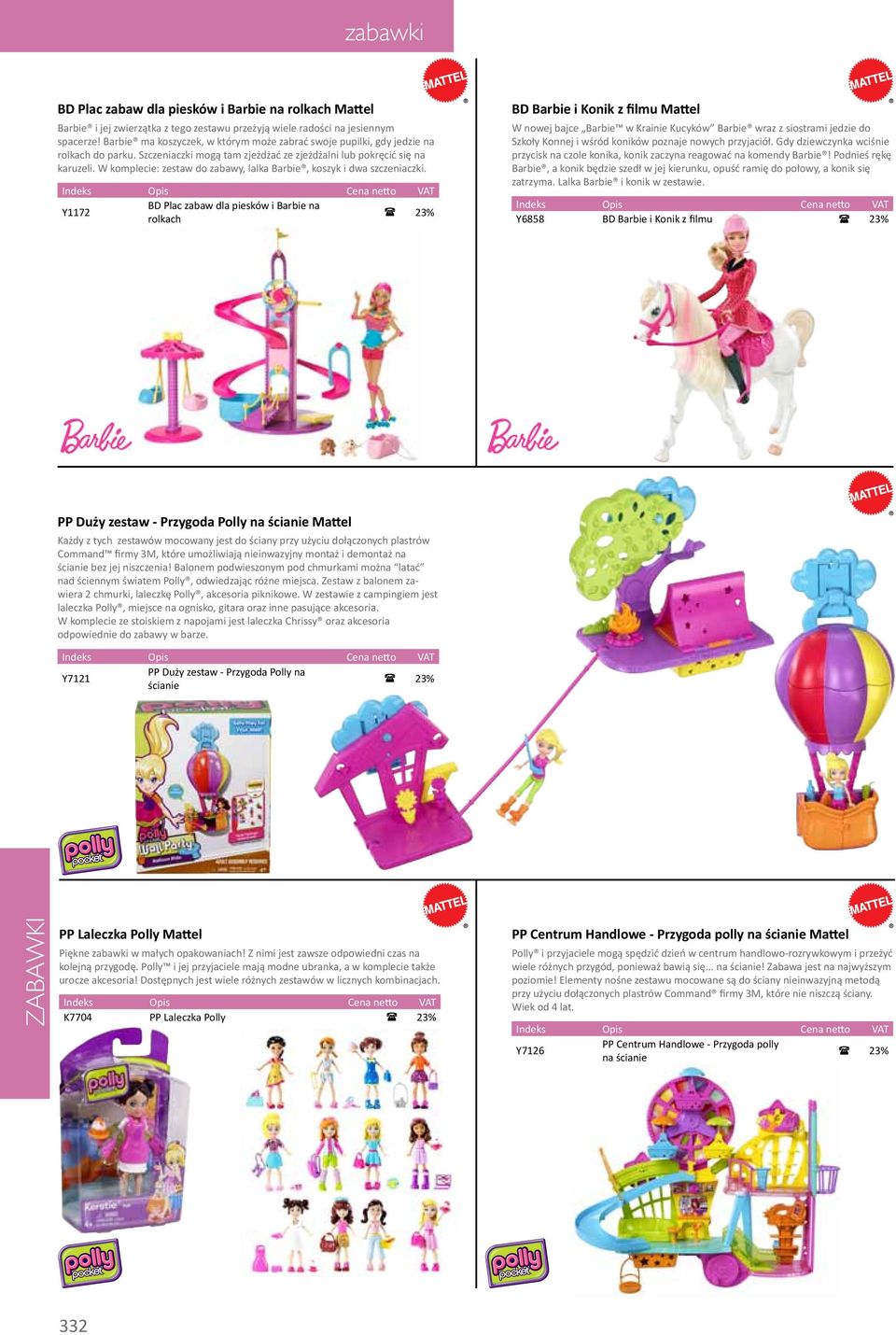 W komplecie: zestaw do zabawy, lalka Barbie, koszyk i dwa szczeniaczki.
