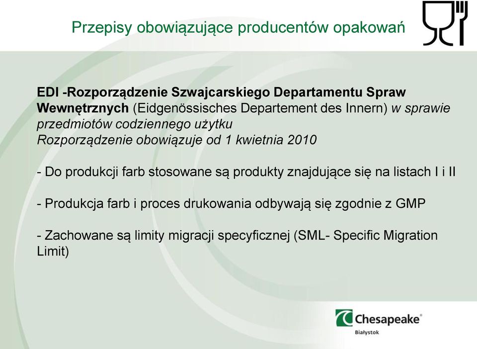 produkcji farb stosowane są produkty znajdujące się na listach I i II - Produkcja farb i proces