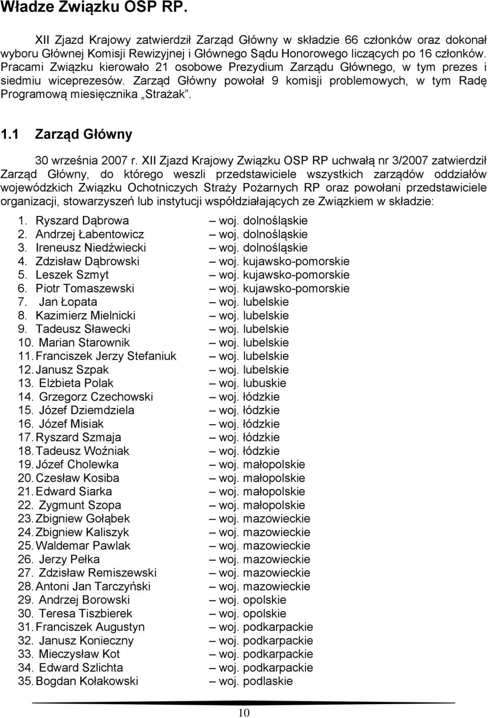 1 Zarząd Główny 30 września 2007 r.