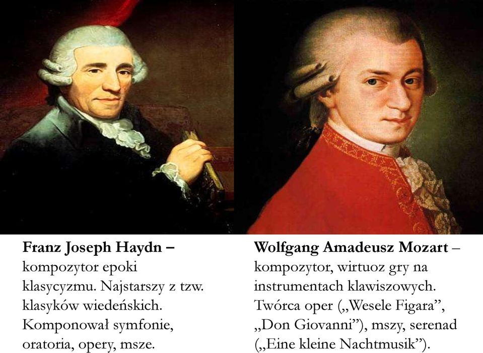 Wolfgang Amadeusz Mozart kompozytor, wirtuoz gry na instrumentach