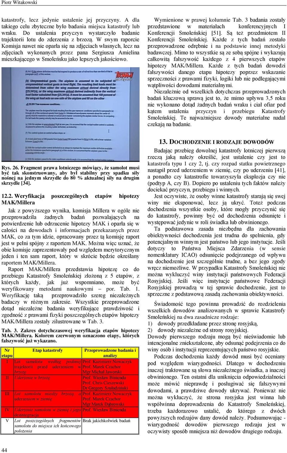 W swym raporcie Komisja nawet nie oparła się na zdjęciach własnych, lecz na zdjęciach wykonanych przez pana Sergiusza Amielina mieszkającego w Smoleńsku jako lepszych jakościowo.