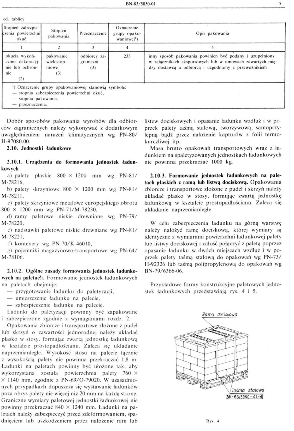 wiclosto p- graniczni nic lub ochron- I11 o we (3) ni c (3) Opis pakowania 5 in ny sposób pa kowani a powinien być podany i u zupeł n iony w za łączn ik ac h eksportowych lub w u mowach zawartych m