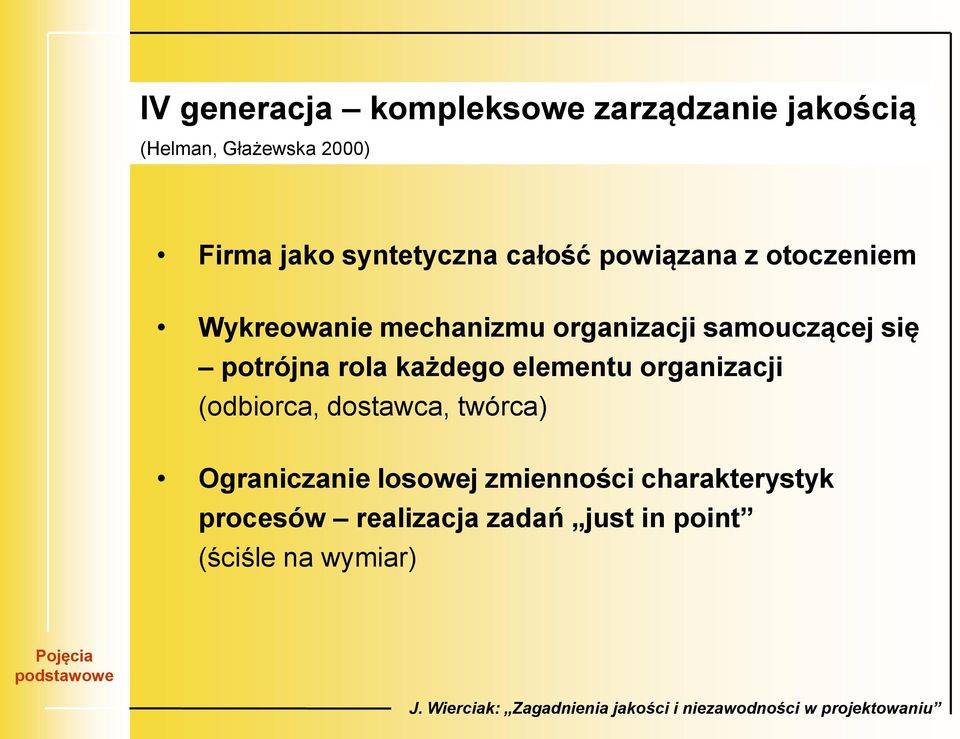 samouczącej się potrójna rola każdego elementu organizacji (odbiorca, dostawca, twórca)