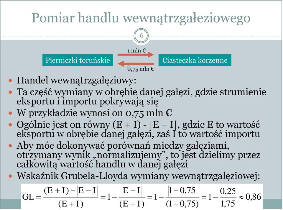 wartość importu Aby móc dokonywać porównań miedzy gałęziami, otrzymany wynik normalizujemy, to jest dzielimy przez całkowitą wartość handlu w danej