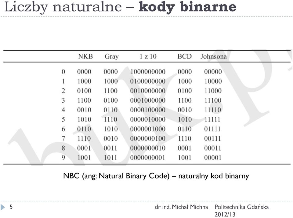 (ang: Natural Binary