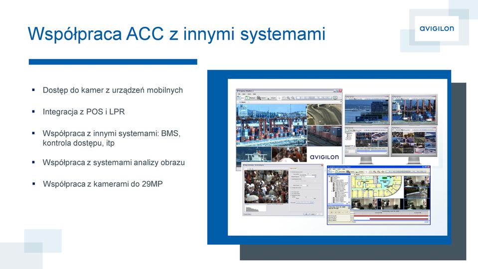 innymi systemami: BMS, kontrola dostępu, itp