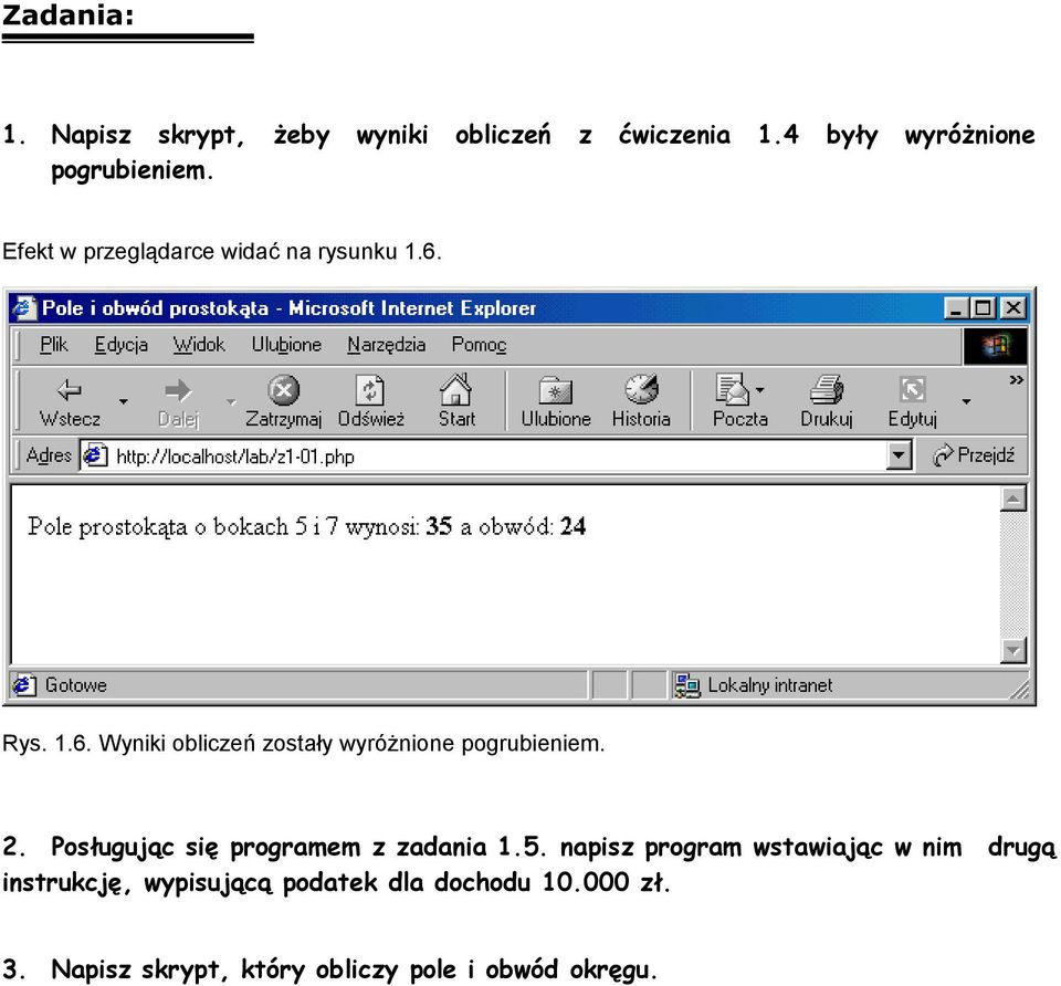 2. Posługując się programem z zadania 1.5.