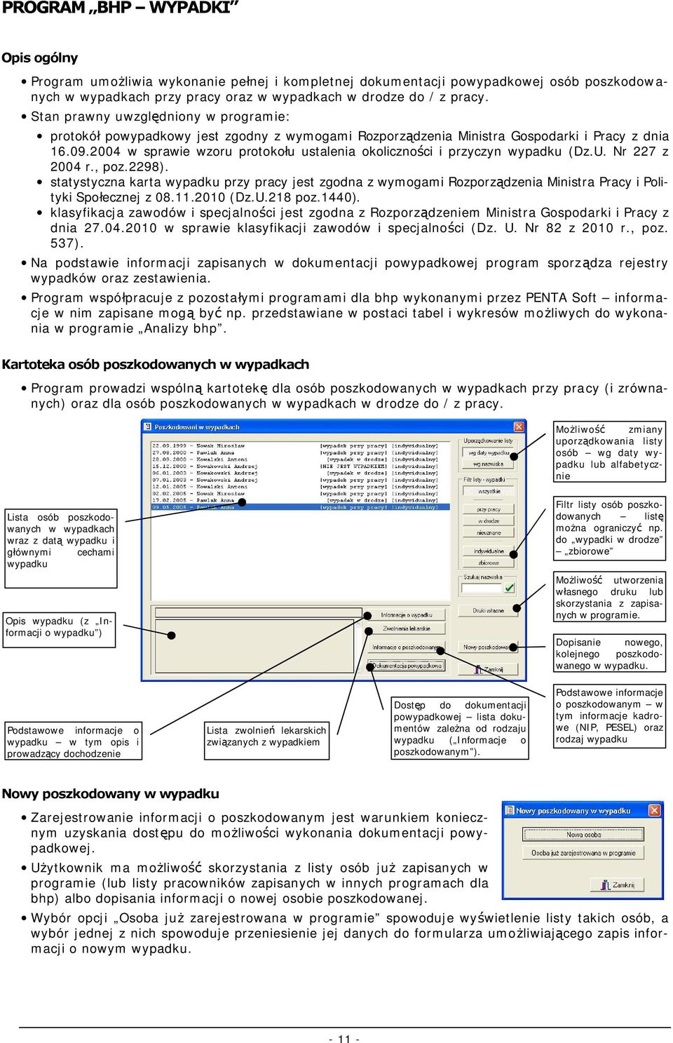 2004 w sprawie wzoru protokołu ustalenia okoliczności i przyczyn wypadku (Dz.U. Nr 227 z 2004 r., poz.2298).