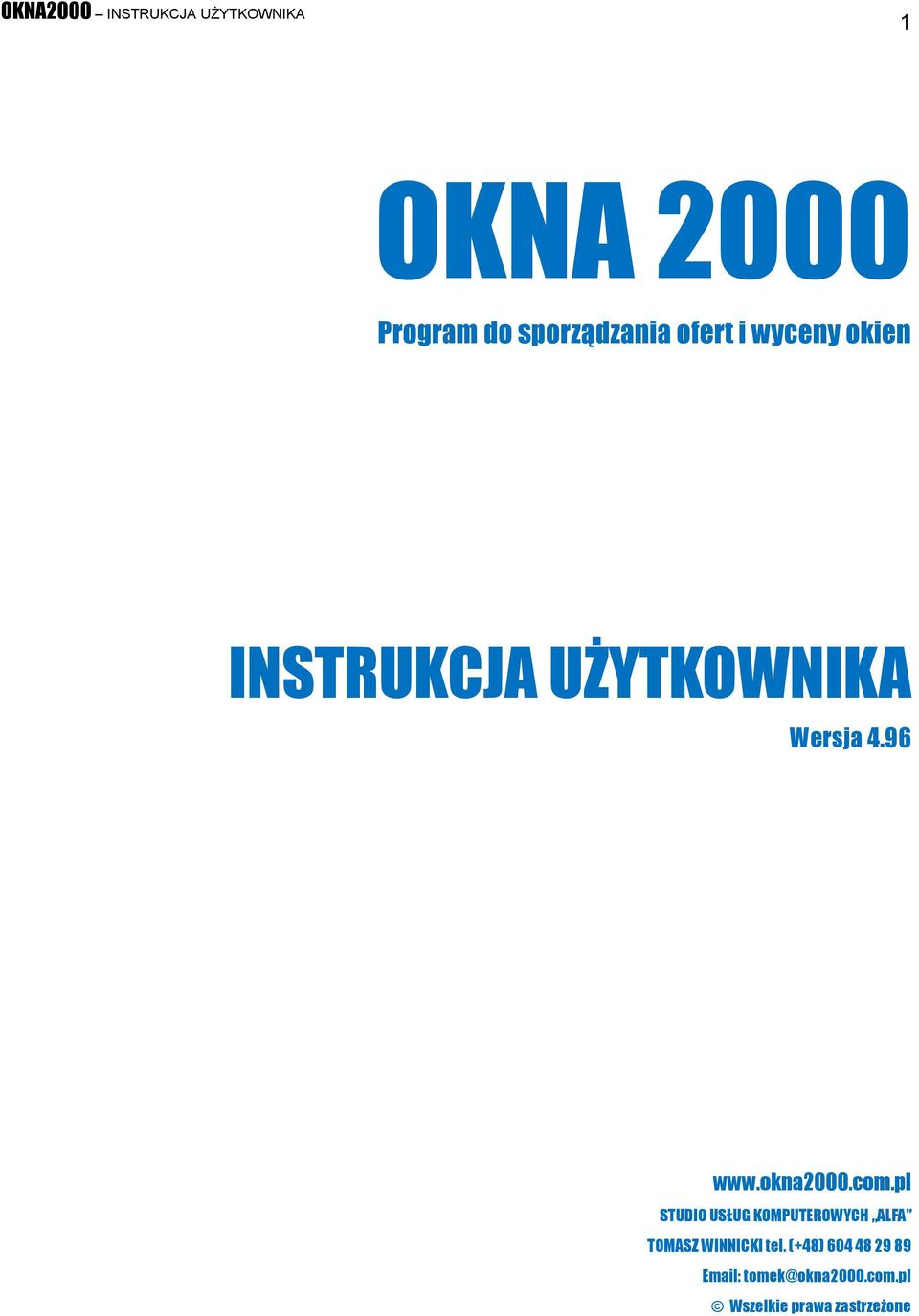 pl STUDIO USŁUG KOMPUTEROWYCH ALFA TOMASZ WINNICKI tel.