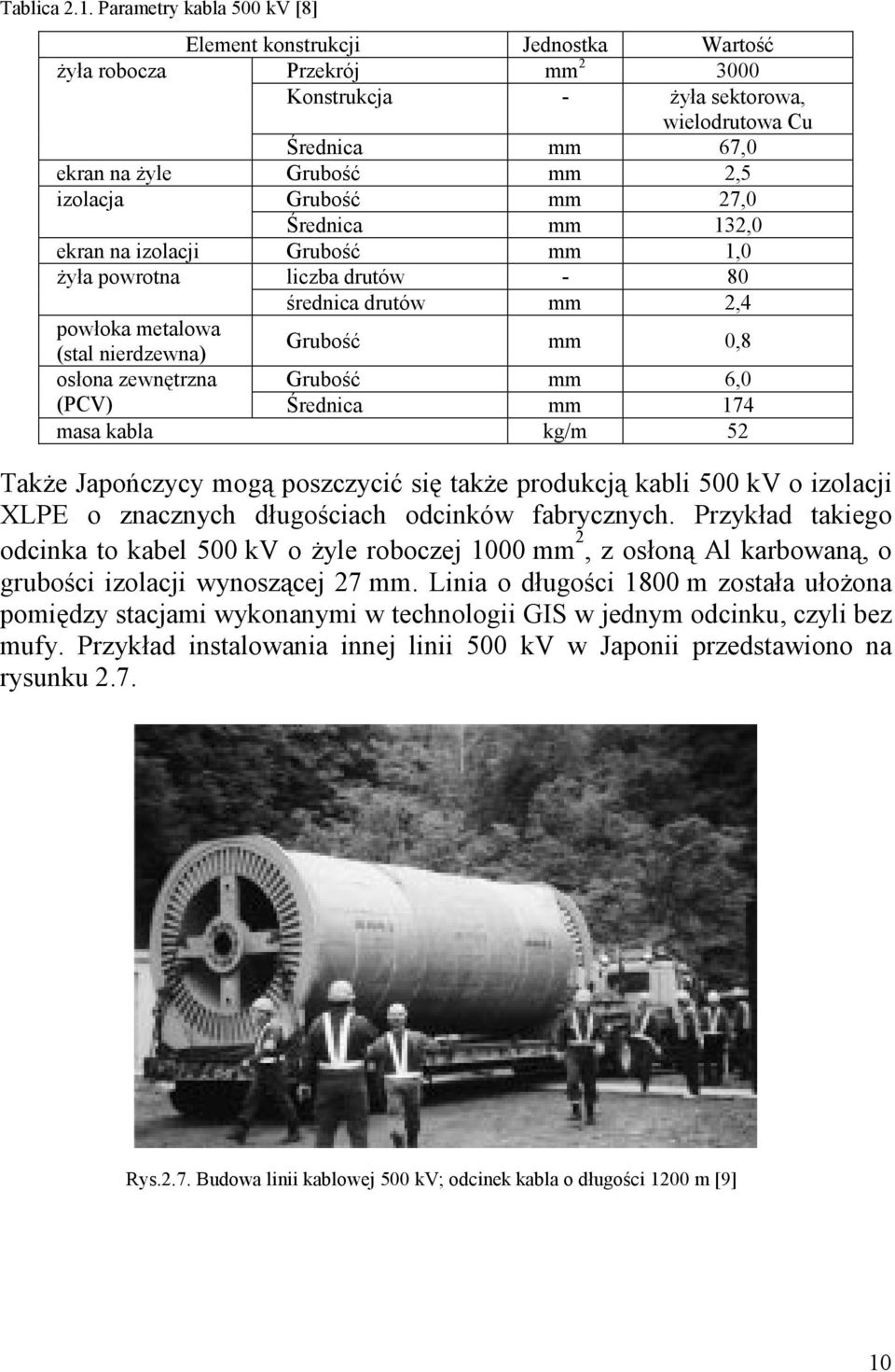 mm 27, Średnica mm 132, ekran na izolacji Grubość mm 1, Ŝyła powrotna liczba drutów - 8 średnica drutów mm 2,4 powłoka metalowa (stal nierdzewna) Grubość mm,8 osłona zewnętrzna Grubość mm 6, (PCV)