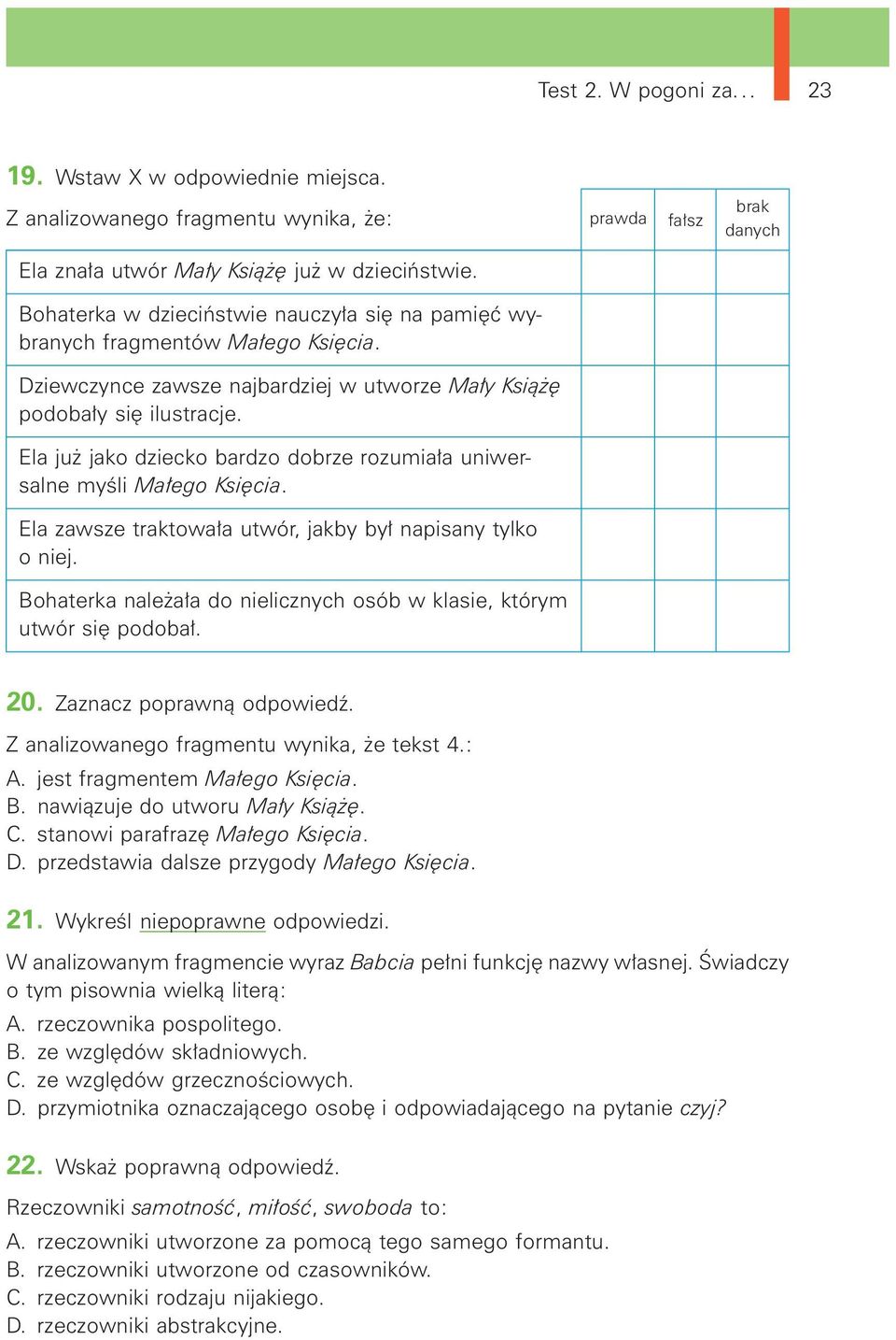 Ela już jako dziecko bardzo dobrze rozumiała uniwersalne myśli Małego Księcia. Ela zawsze traktowała utwór, jakby był napisany tylko o niej.