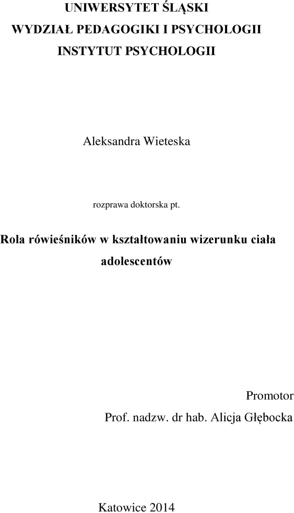 pt. Rola rówieśników w kształtowaniu wizerunku ciała