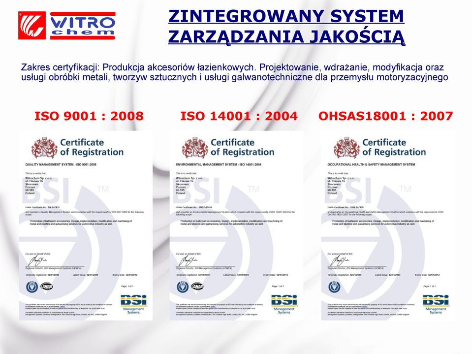 Projektowanie, wdrażanie, modyfikacja oraz usługi obróbki metali,