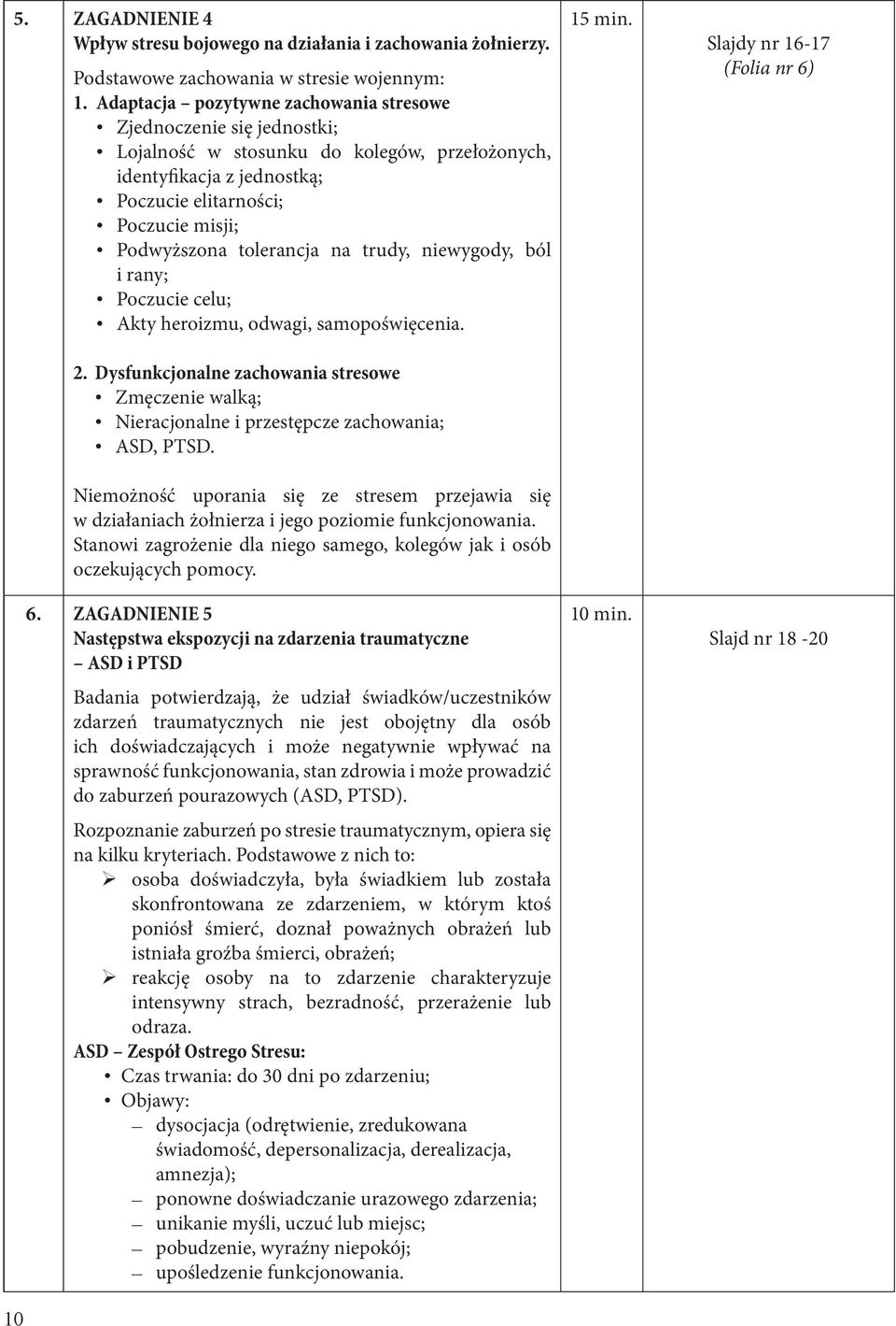 tolerancja na trudy, niewygody, ból i rany; Poczucie celu; Akty heroizmu, odwagi, samopoświęcenia. 10 2.