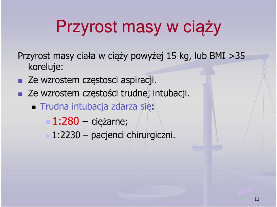 aspiracji. Ze wzrostem częstości trudnej intubacji.