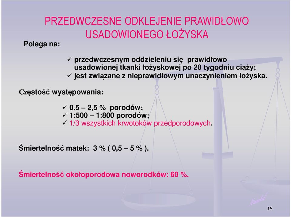 związane z nieprawidłowym unaczynieniem łożyska. 0.