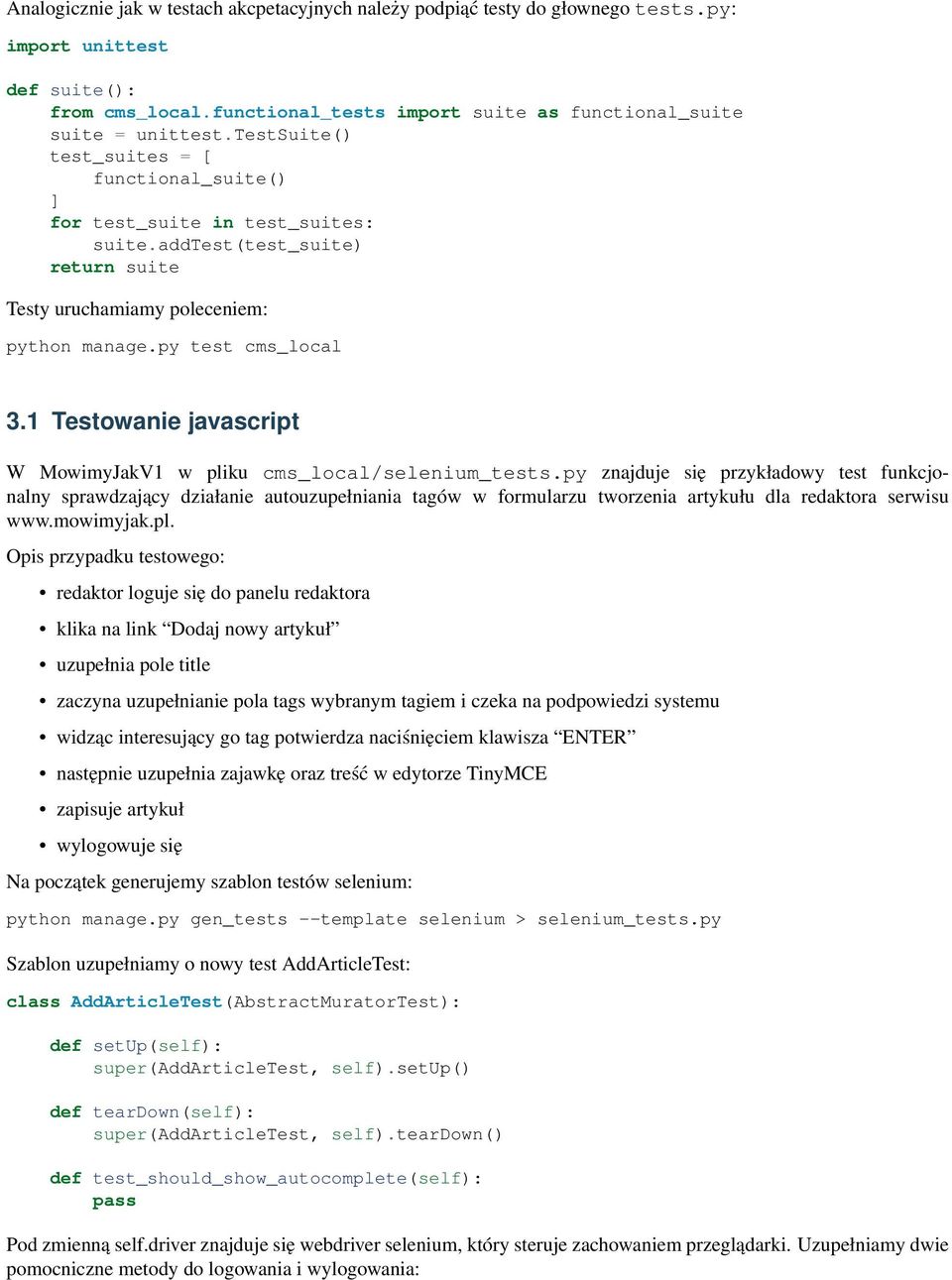 1 Testowanie javascript W MowimyJakV1 w pliku cms_local/selenium_tests.
