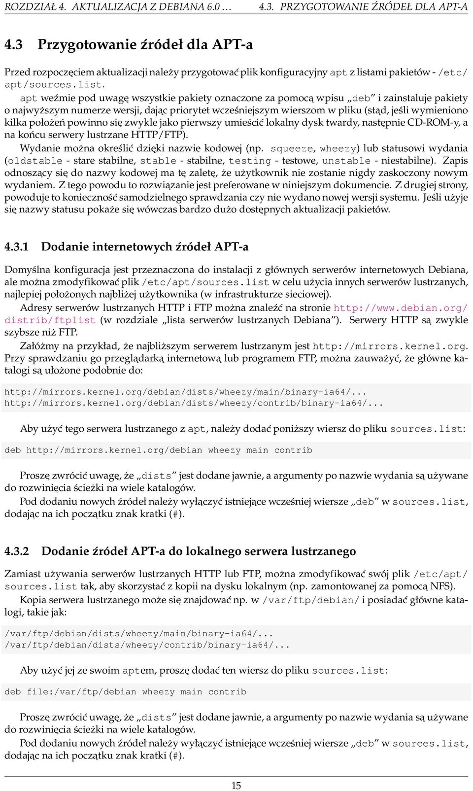 mi pakietów - /etc/ apt/sources.list.